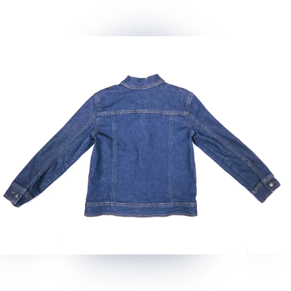 Tea Collection Dark Wash Denim Jean Jacket Shacket Kids 7 100% Cotton